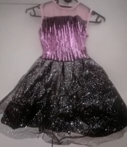 Kids Costumes to Hire - Purple & Black dress - 6 years